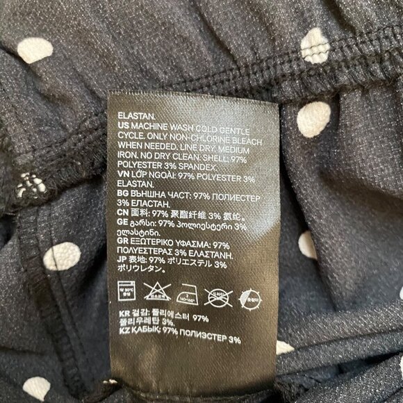 H&M Black & White Polka Dot Jumpsuit Wide Leg Elastic Waist Women's Size 8 - Picture 8 of 8